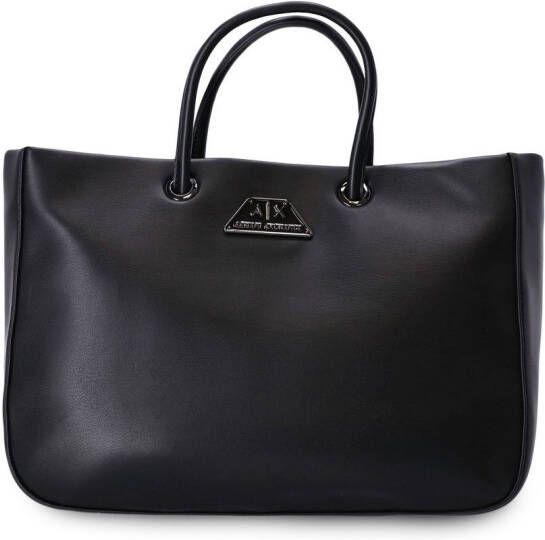 Armani Exchange Shopper met logoplakkaat Zwart