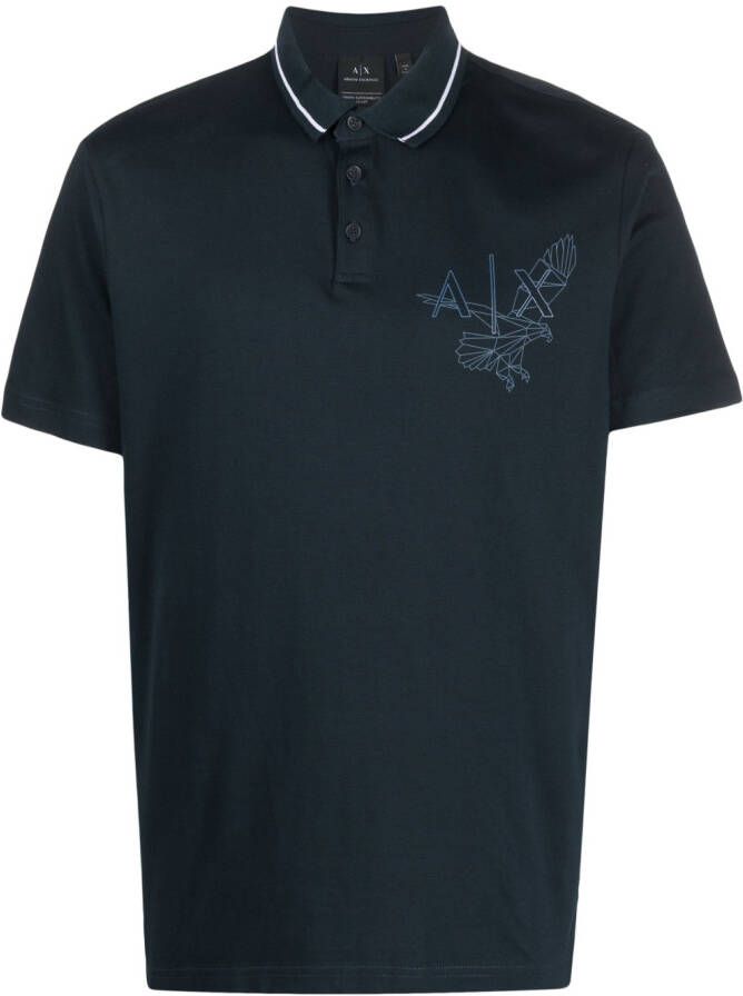 Armani Exchange Poloshirt met contrasterende afwerking Blauw
