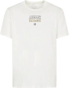 Armani Exchange T-shirt met logoprint Beige