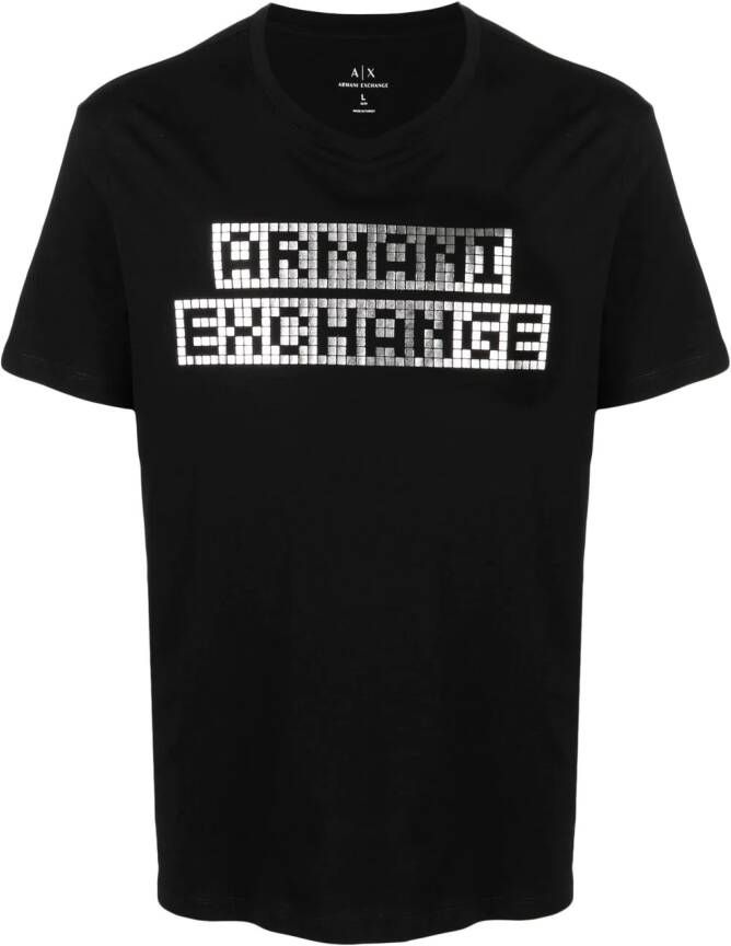 Armani Exchange T-shirt met logoprint Zwart