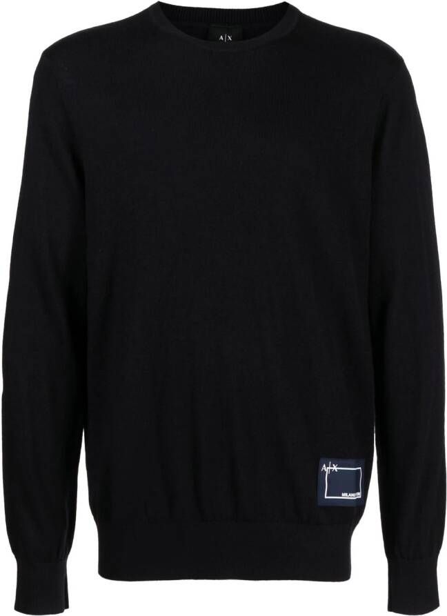 Armani Exchange Trui met logoprint Blauw
