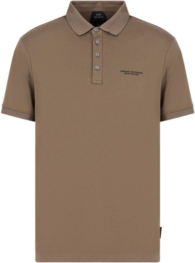 Armani Exchange Poloshirt met logoprint Bruin