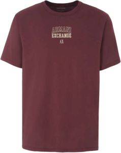 Armani Exchange T-shirt met metallic-effect Rood