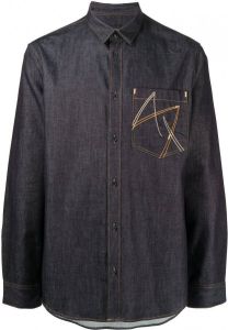 Armani Exchange Overhemd met gestikt detail Blauw