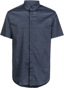 Armani Exchange Overhemd met logoprint Blauw