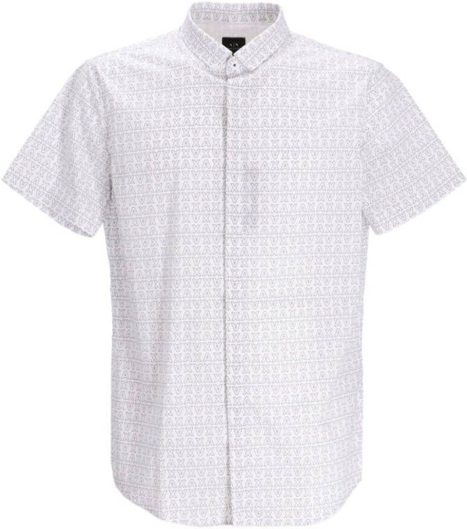 Armani Exchange Overhemd met monogram-patroon Wit