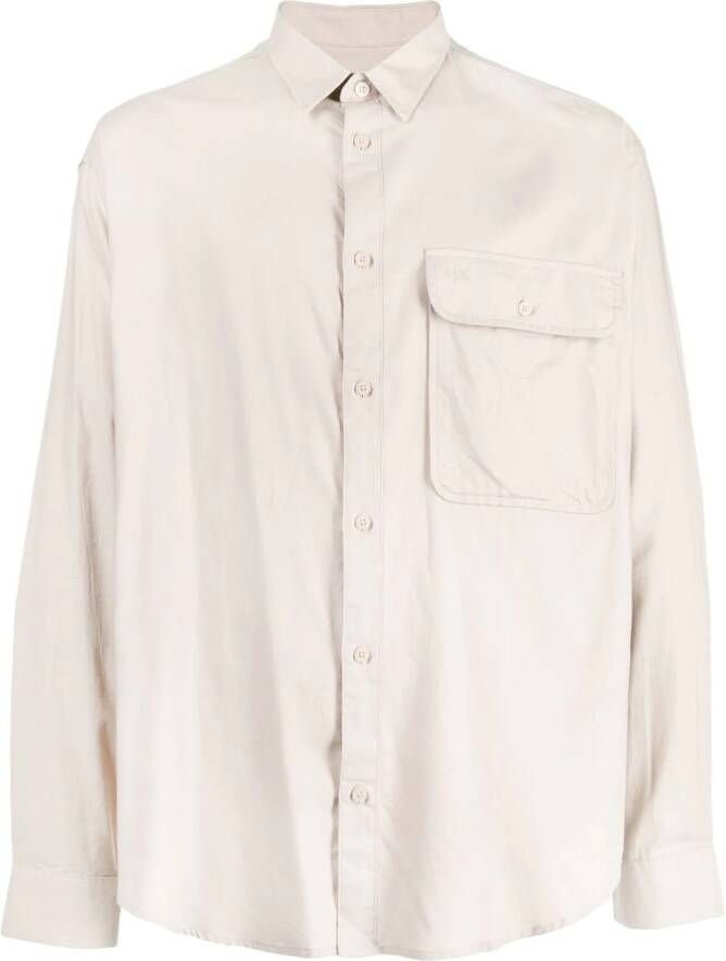 Armani Exchange Overhemd met zak Grijs