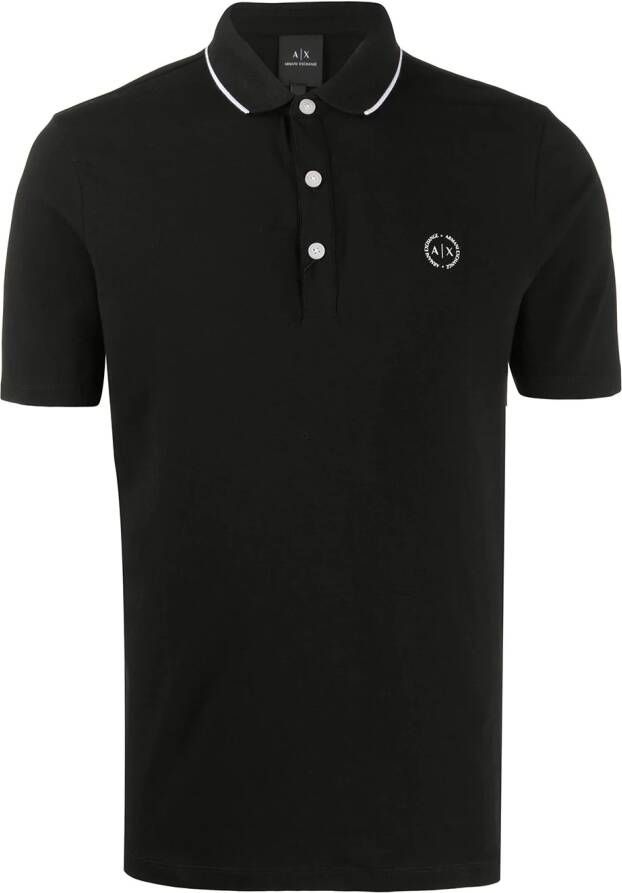 Armani Exchange Poloshirt met gestreepte kraag Zwart