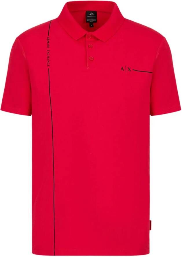 Armani Exchange Poloshirt met logoband Rood