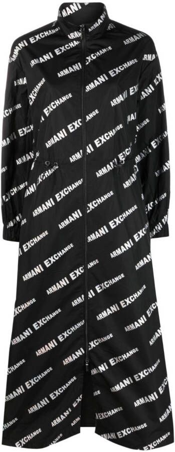 Armani Exchange Regenjas met logoprint Zwart