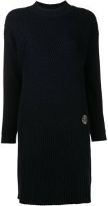 Armani Exchange Ribgebreide sweaterjurk Blauw