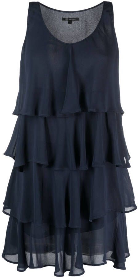 Armani Exchange Mini-jurk met ruche Blauw