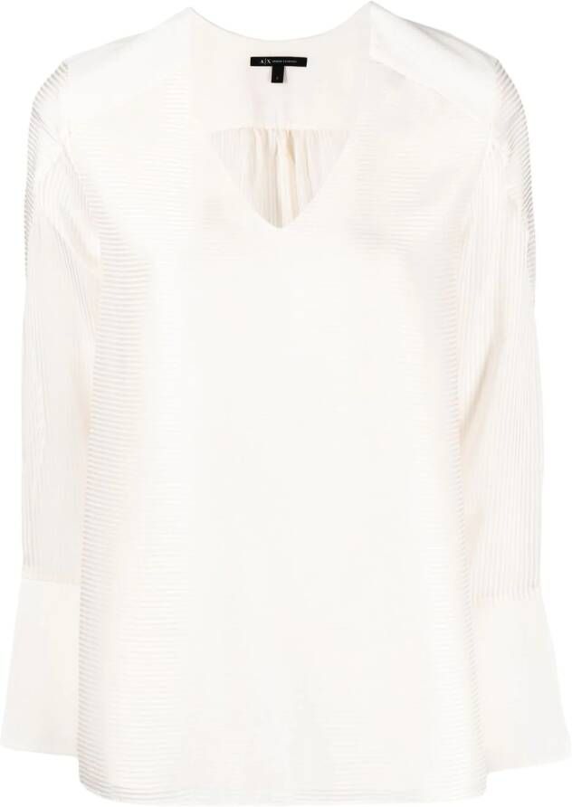 Armani Exchange Semi-transparante blouse Wit