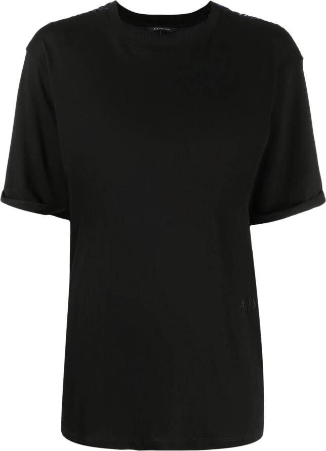 Armani Exchange T-shirt verfraaid met pailletten Zwart
