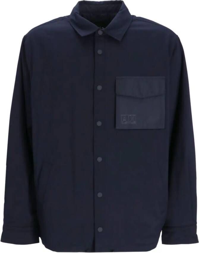Armani Exchange Shirtjack met borstzak Blauw