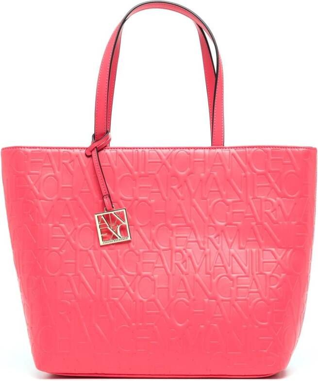 Armani Exchange Shopper met logo-reliëf Roze