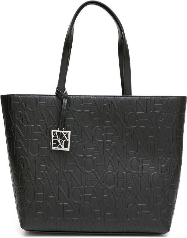 Armani Exchange Shopper met logo-reliëf Zwart