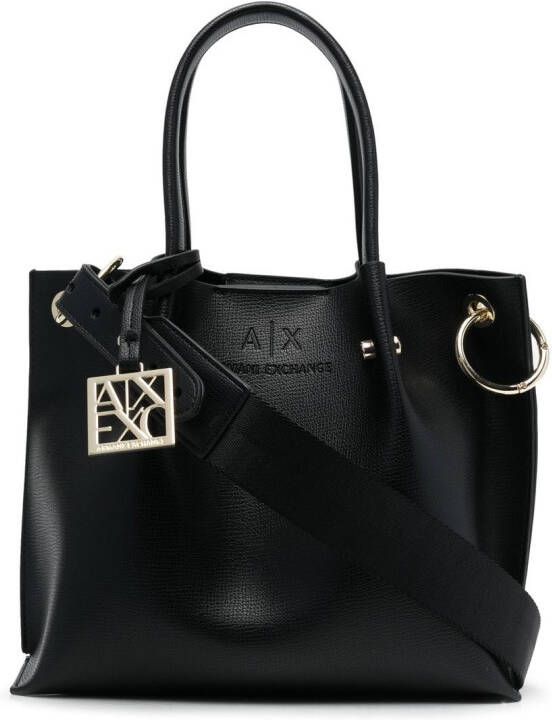 Armani Exchange Shopper met logo-reliëf Zwart