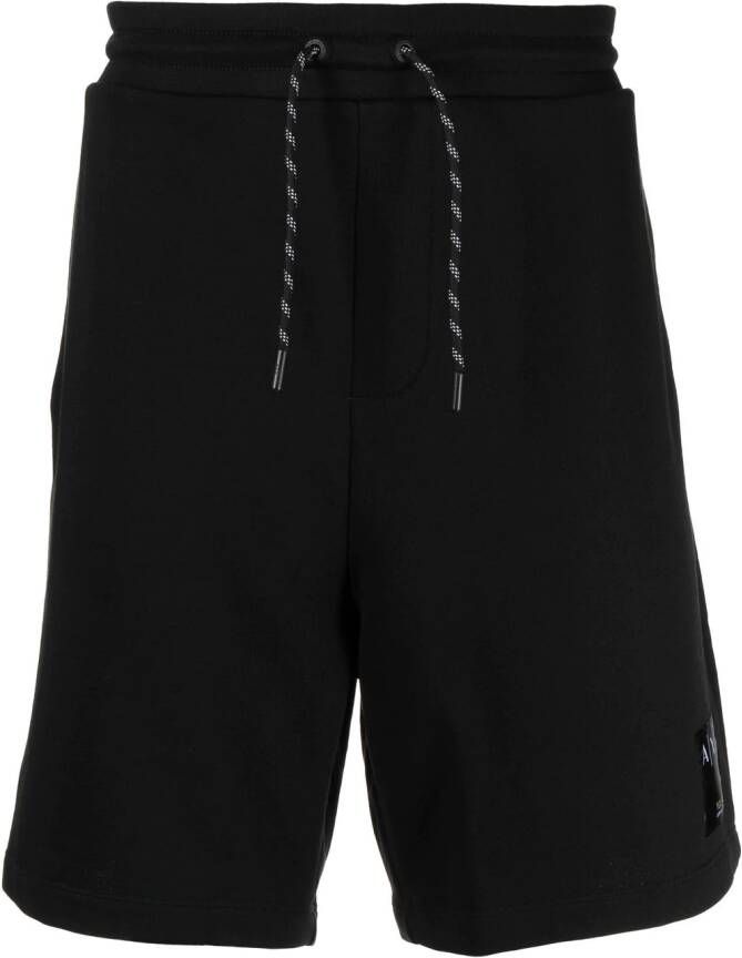 Armani Exchange Shorts met logopatch Zwart
