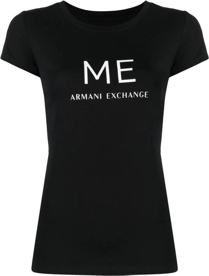 Armani Exchange T-shirt met tekst Zwart