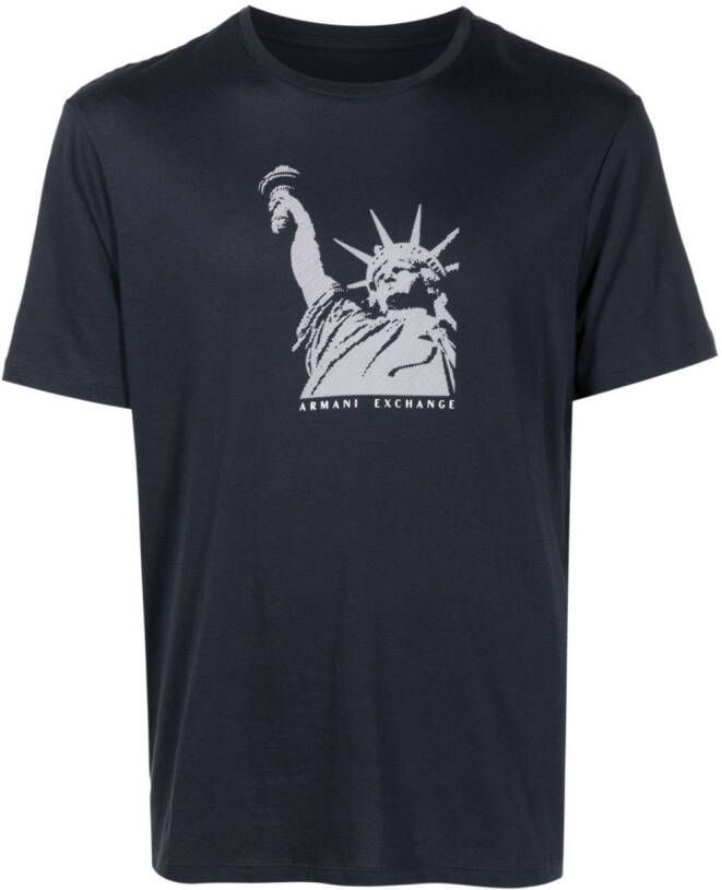 Armani Exchange T-shirt met print Blauw