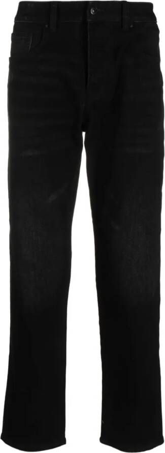 Armani Exchange Jeans met toelopende pijpen en logopatch Zwart