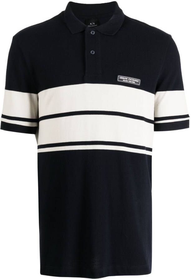 Armani Exchange Poloshirt met logopatch Blauw