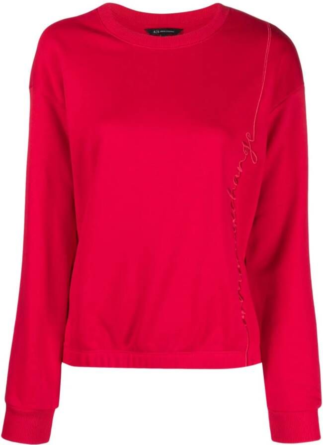 Armani Exchange Sweater met geborduurd logo Rood