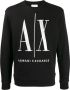 Armani Exchange Sweater met geborduurd logo Zwart - Thumbnail 1