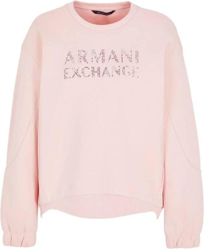 Armani Exchange Sweater met logo Beige