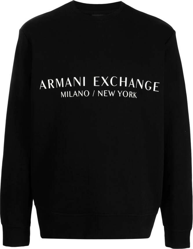 Armani Exchange Sweater met logo Zwart