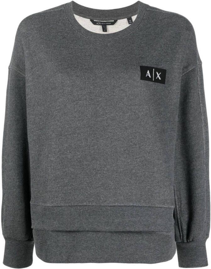 Armani Exchange Sweater met logopatch Grijs