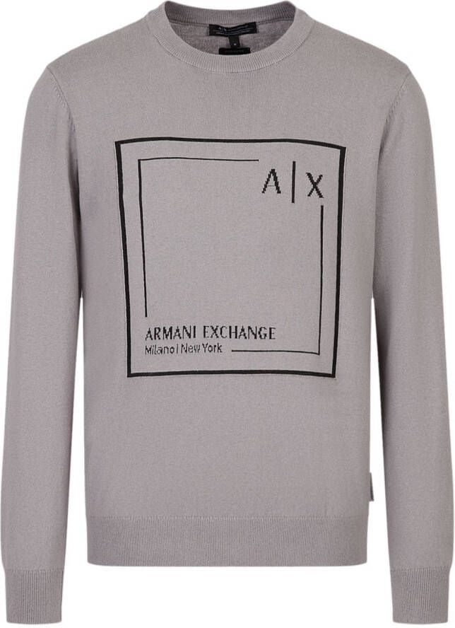 Armani Exchange Sweater met logoprint Grijs