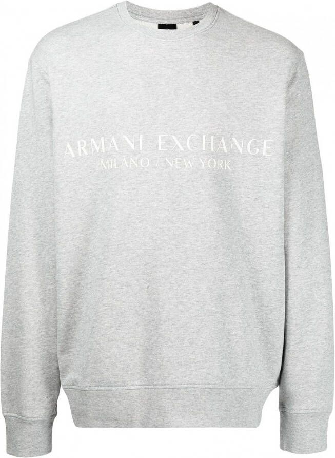 Armani Exchange Sweater met logoprint Grijs