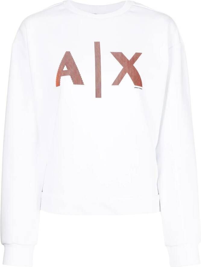 Armani Exchange Sweater met logoprint Wit