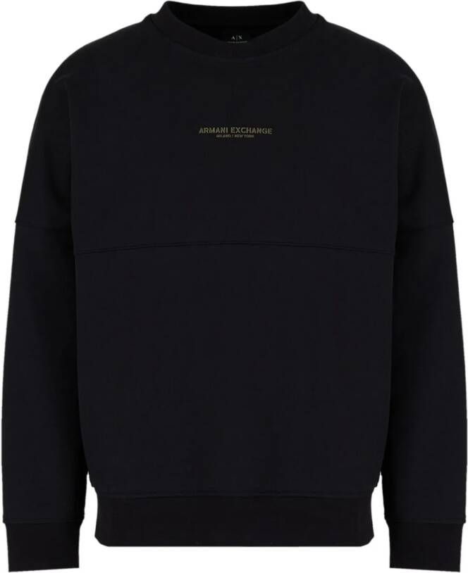Armani Exchange Sweater met logoprint Zwart
