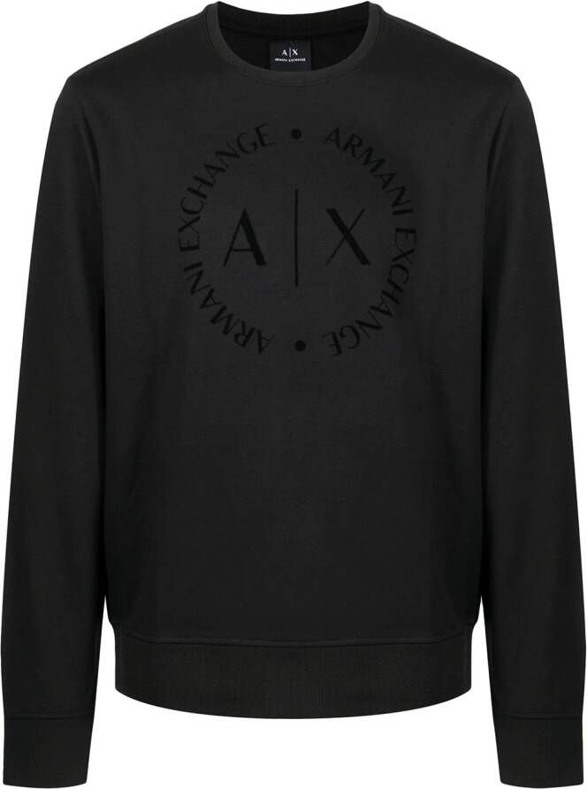 Armani Exchange Sweater met logoprint Zwart