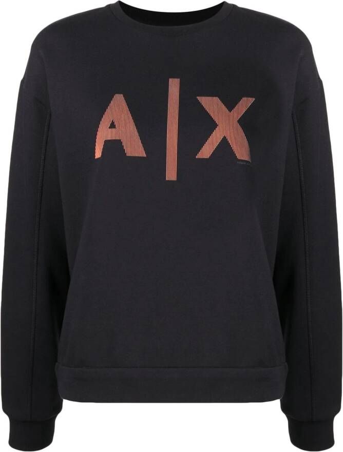 Armani Exchange Sweater met logoprint Zwart