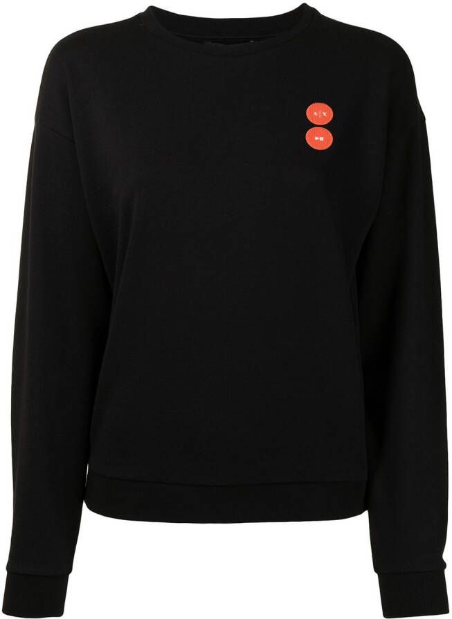 Armani Exchange Sweater met ronde hals dames katoen XL Zwart