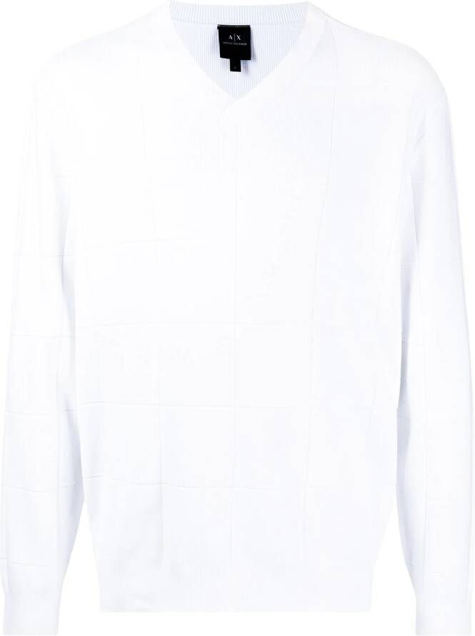 Armani Exchange Sweater met V-hals Wit