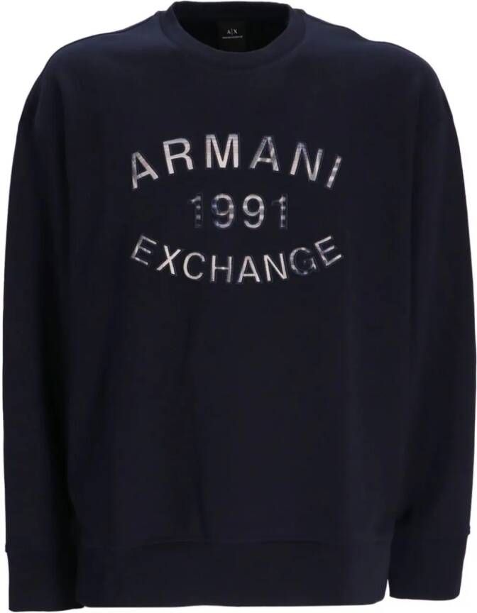 Armani Exchange Sweater van badstof Blauw
