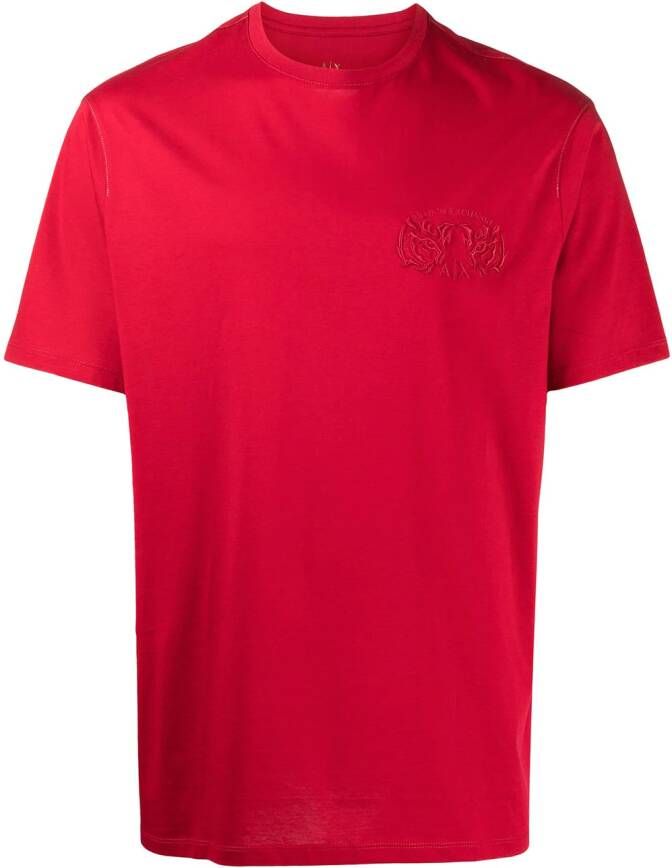 Armani Exchange T-shirt met geborduurd logo Rood