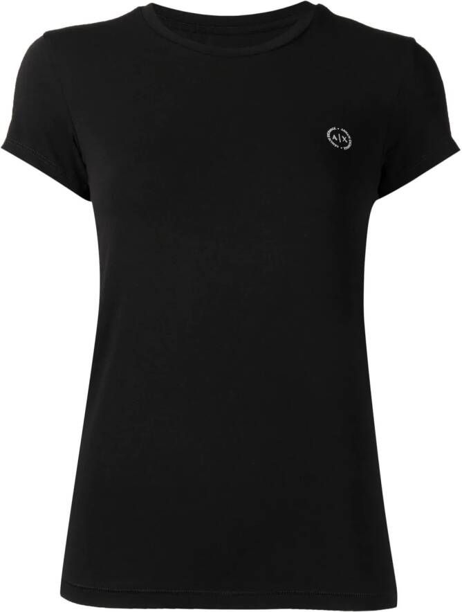 Armani Exchange T-shirt met logopatch Zwart