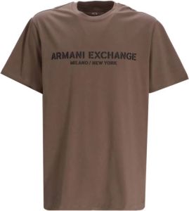 Armani Exchange T-shirt met logoprint Bruin