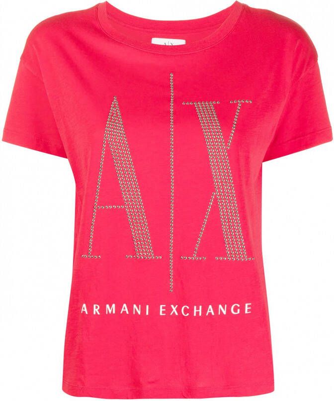 Armani Exchange T-shirt met logoprint Rood