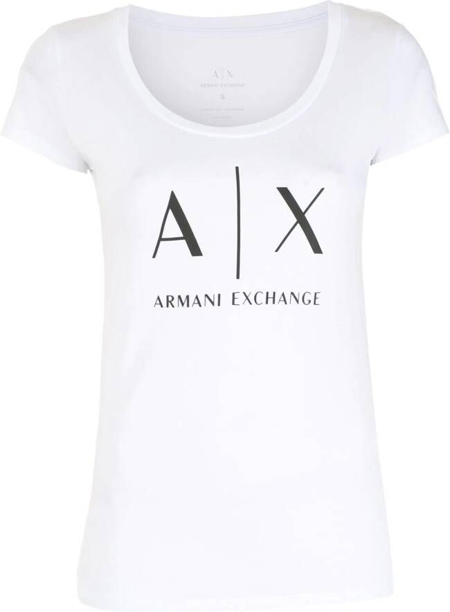 Armani Exchange T-shirt met logoprint Wit