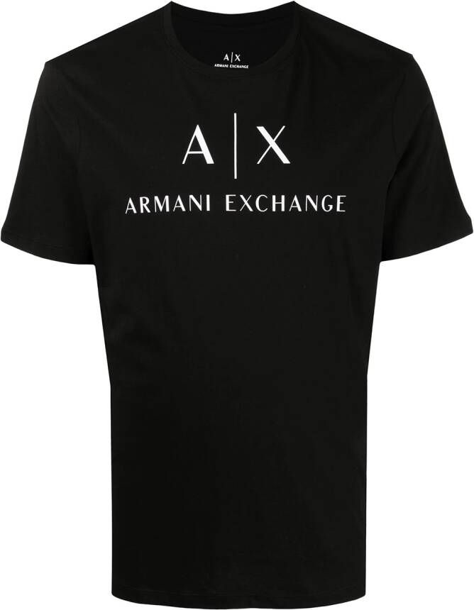 Armani Exchange T-shirt met logoprint Zwart