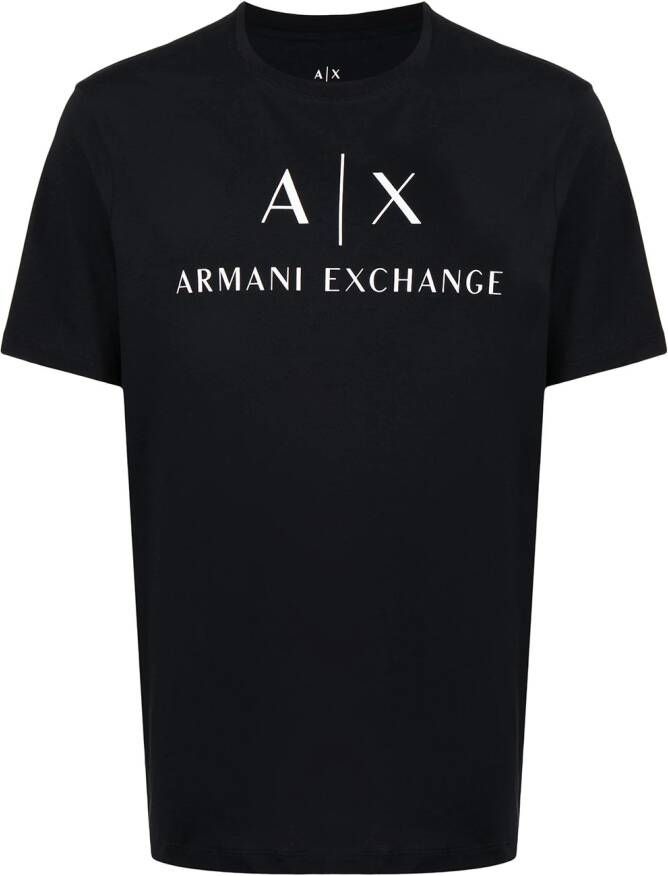 Armani Exchange T-shirt met logoprint Zwart