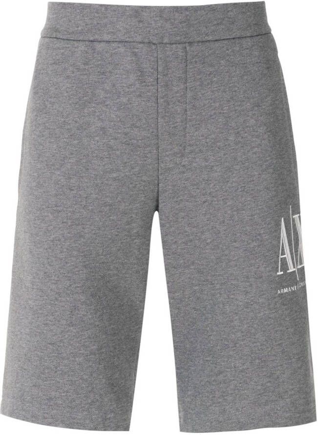 Armani Exchange Trainingsshorts met geborduurd logo Grijs