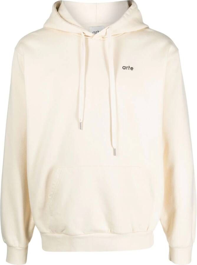 ARTE Hoodie met geborduurd logo Beige